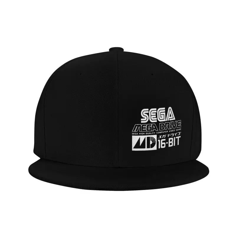 Sega Mega Drive Japanese Vinyl Baseball Cap Men Hip Hop Flat Bill Caps Unisex Adjustable Snapback Skull Hats Skateboard Hat
