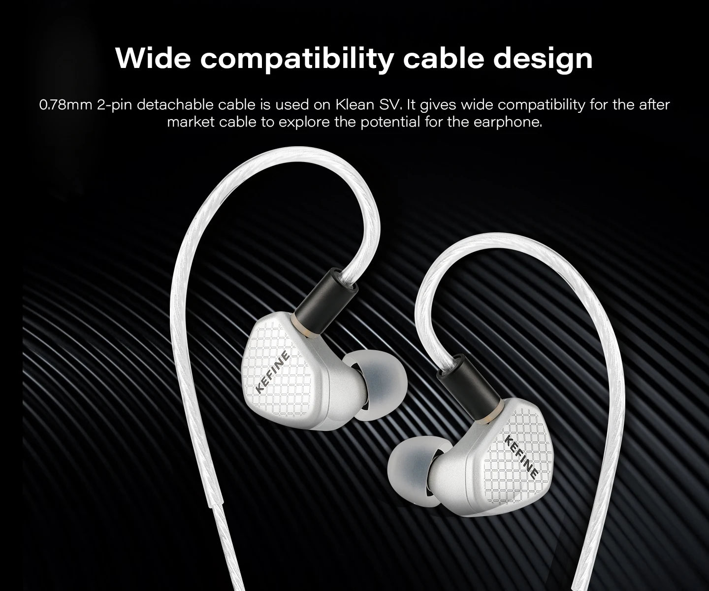 Angelears Kefine Klean SV 10mm DLC Diaphragm Dynamic Driver IEMs Hi-Fi In-ear Earphone with Nozzles and SPC Cable
