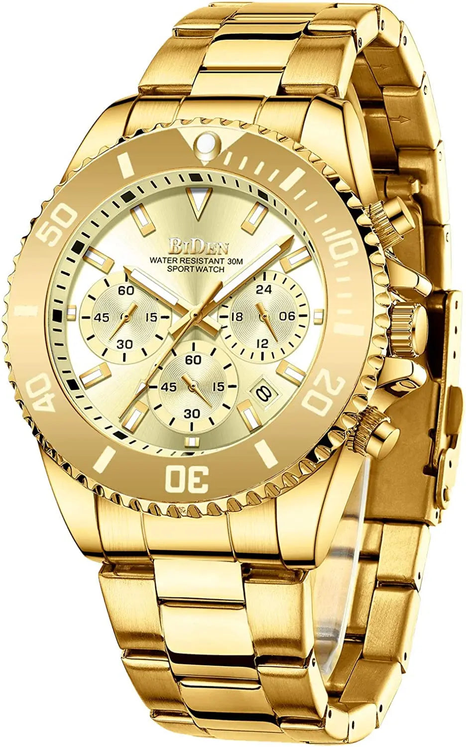 BIDEN Multi functional men's quartz watch luxury waterproof night light business style diving series casual fashion watch