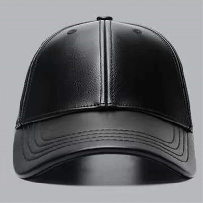 Bonés de basebol unissexo em couro PU, estilo hip-hop, com fecho de pressão, para homem e mulher; bonés de basebol ajustáveis; chapéus de sol; bonés de camionista