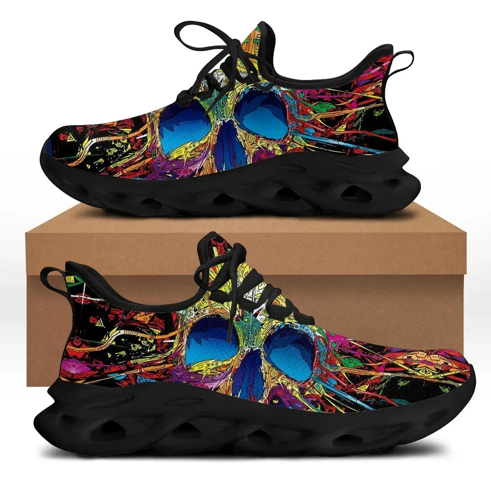 Printemps chaussures plates hommes chaussures Cool Punk crâne conception décontracté hommes baskets été garçons à lacets chaussures de marche Zapatillas