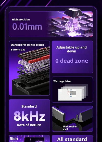AULA WIN60 HE Wired Connection Magnetic Axis Keyboard RT Custom Mechanical Keyboard for E-sports Games 8K Polling Rate