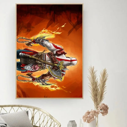 Póster del juego «God of War» - Póster de cine vintage para hacer tú mismo - Cuadro decorativo - Pegatinas para el estudio - Cuadro de pared de tamaño pequeño