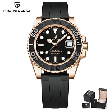 New PAGANI DESIGN 40mm Men's Wristwatch 100M Waterproof Mechanical Watches Ceramic bezel Sapphire Glass Automatic Men Watch 1651