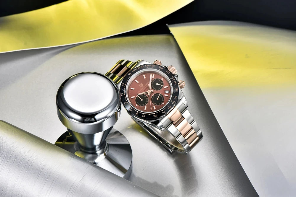 Orologio cronografo da uomo PAGANI DESIGN – Orologio da polso al quarzo di lusso, luminescente e impermeabile.