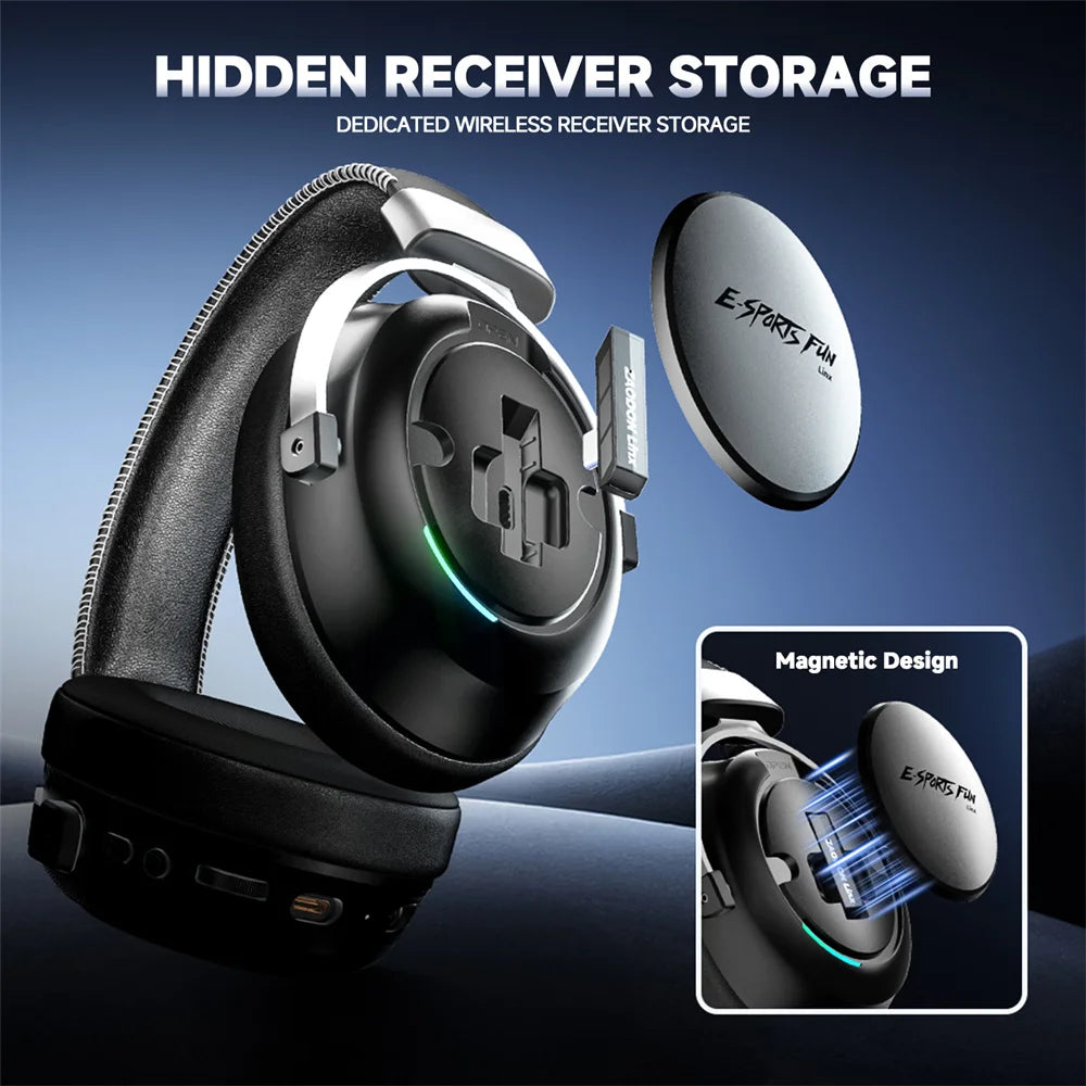 New Wireless Gaming Headphone,Bluetooth 6.0,53mm Titanium Drivers,7.1 Virtual Surround Sound,15ms Zero-Latency,for PC/PS5/Mobile