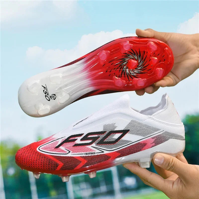 Nouvelles chaussures de football pour hommes, chaussures de sport à cheville haute, respirantes, pour futsal, antidérapantes, ultra-légères, chaussures de football de haute qualité pour matchs en extérieur.