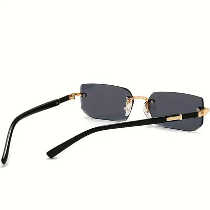 Rimless Sunglasses Rectangle Fashion Popular Women Men Shades Small Square Sun Glasses For Female male Summer Traveling Oculos