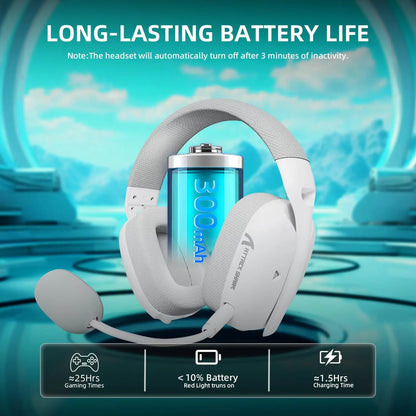 ATTACK SHARK L80PRO Wireless Gaming Headset Lightseed Tech- Built-in&Detachable Dual Microphone-Lightweight Headphone-Tri-Mode