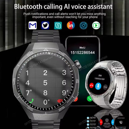 2025 New For Android ios Smart Watch Men HD AMOLED Screen GPS Motion trajectory Heart Rate Bluetooth Calls SmartWatch Waterproof