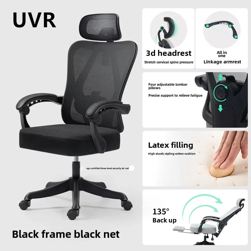 UVR Gaming Computer Chair Home Lift Swivel Backrest Chair Ergonomic Design Armchair Sitting Comfort Office Chair Furniture
