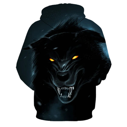 Mikiny s kapucí Animal Wolf s 3D potiskem pro muže i ženy, módní ležérní oversized pulovr, hip hop Harajuku streetwear hoodies