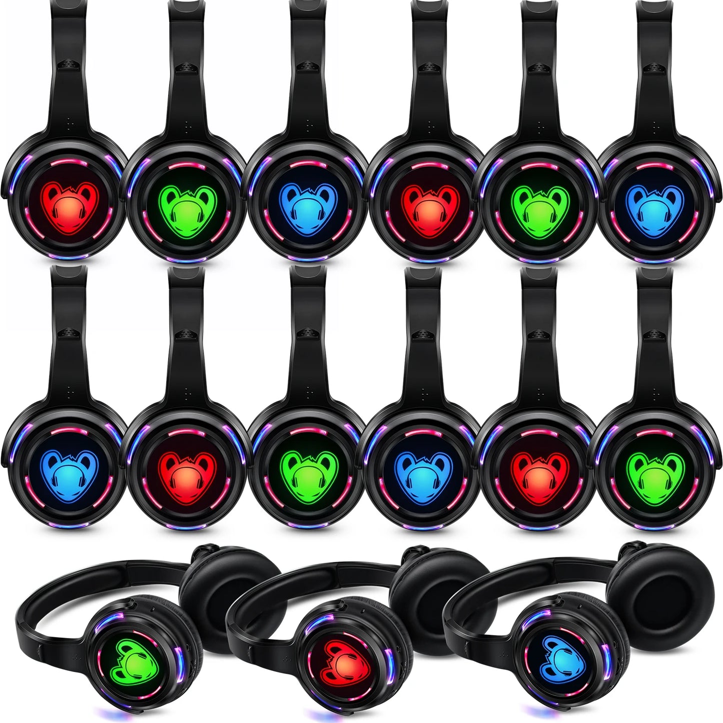 Silent Disco Wireless Headphones and RF LED LOGO Headset For DJ Music Pary Club Headphones only