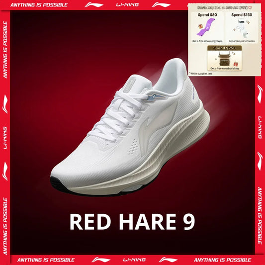 Li-Ning Damen RED HARE 9 Racing-Laufschuhe LIGHT FOAM ULTRA atmungsaktive, stabile, rutschfeste LiNing Trainings-Sneaker ARPW004