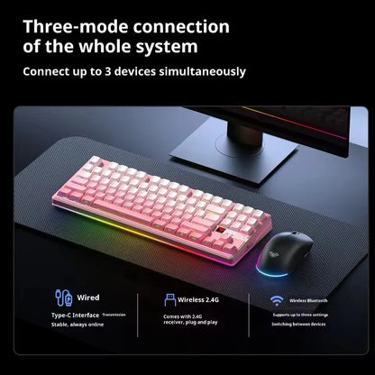 AULA F87 Pro V2 Mechanical Keyboard 3-modes Wireless 12000mAh Long Battery Life Hot-Swap RGB Customi E-Sports Keyboard PC Gaming