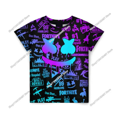 Halloween Peely 3d T-shirt Boys Girls Christmas Fortnite Tees Battle Royale Streetwear Kids Victory Game Men T Shirt Clothes