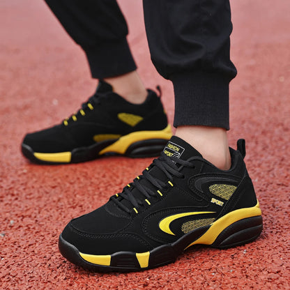 Trendige Colour-Block-Sneaker für Herren in Übergröße, bequeme, rutschfeste, geschnürte und robuste Freizeitschuhe für Outdoor-Aktivitäten von Herren