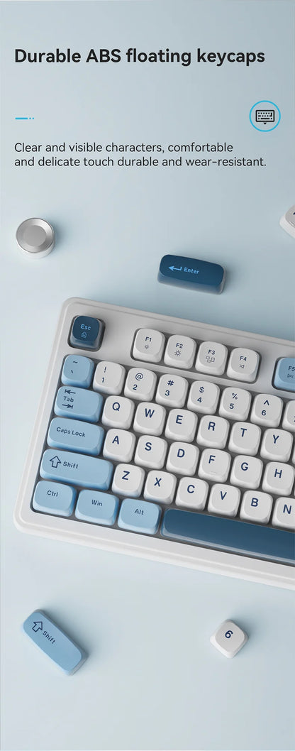 AJAZZ AF98 Wired/Wireless Keyboard Mechanical Feel Office Long Battery Life Three-Mode RGB Mixed Light ABS Keycaps Ergonomics