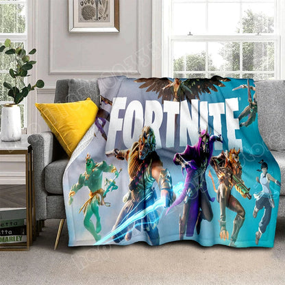 Fortnite Game Flannel Blanket Unisex Soft Warm Throw Blanket for Bedroom Living Room Bed Travel Camping Sofa Decoration Supplie