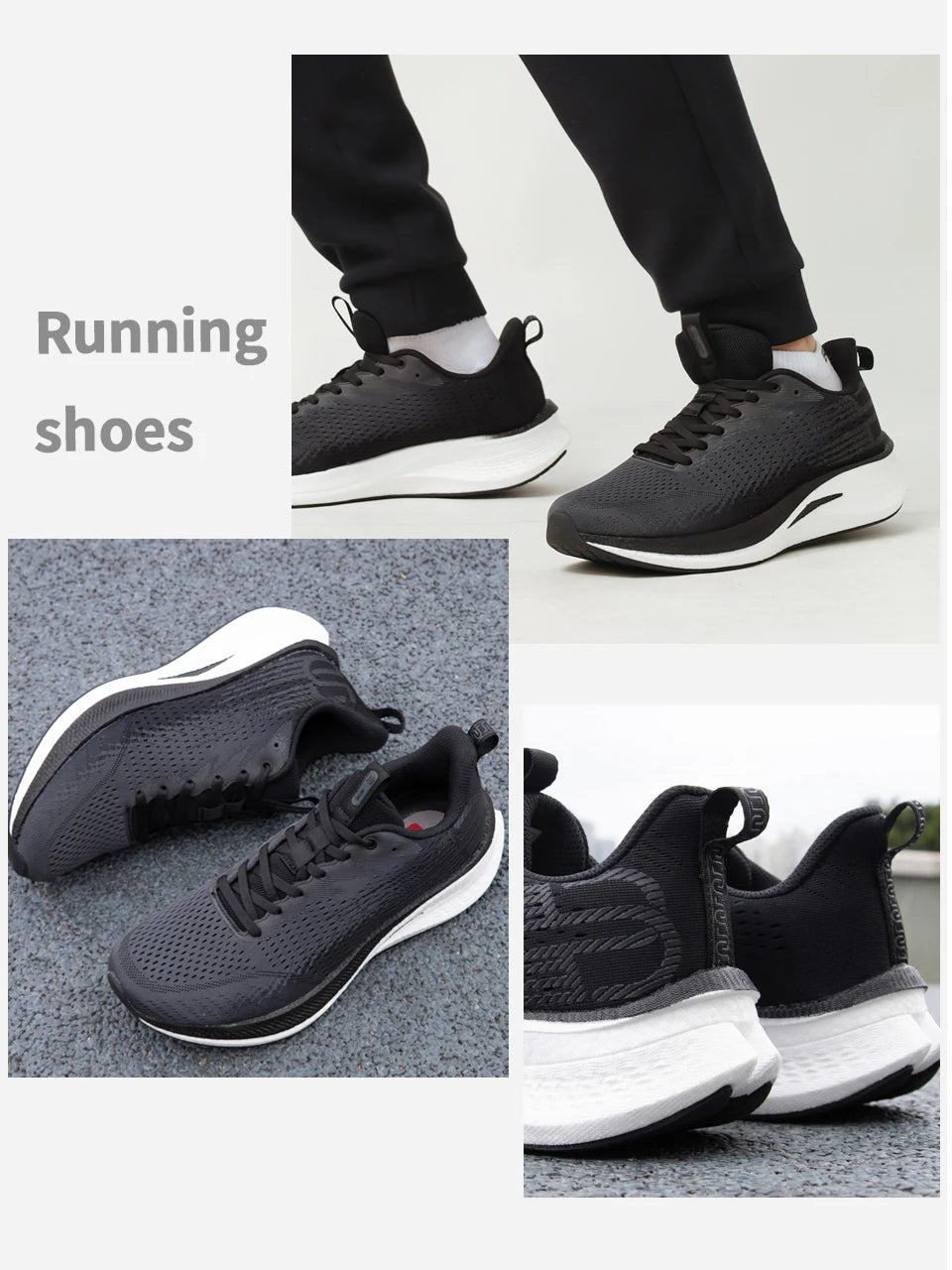 Baasploa Herren-Joggingsportschuhe mit Carbonplatte, professioneller Dämpfung, atmungsaktive rutschfeste Outdoor-Laufsneaker
