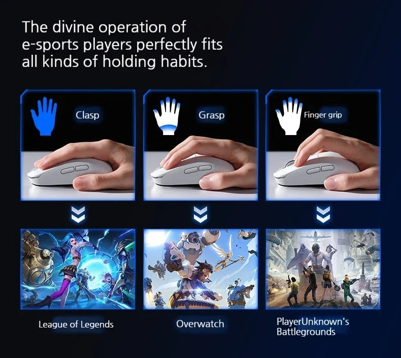 MCHOSE L7 Ultra+ Medium Large Hand Mouse Game E-Sports Paw3950 Wireless Three Mode Lightweight Office Dual-Drive Computer Mouse
