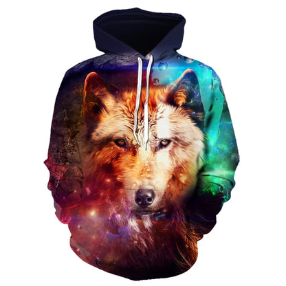Mikiny s kapucí Animal Wolf s 3D potiskem pro muže i ženy, módní ležérní oversized pulovr, hip hop Harajuku streetwear hoodies