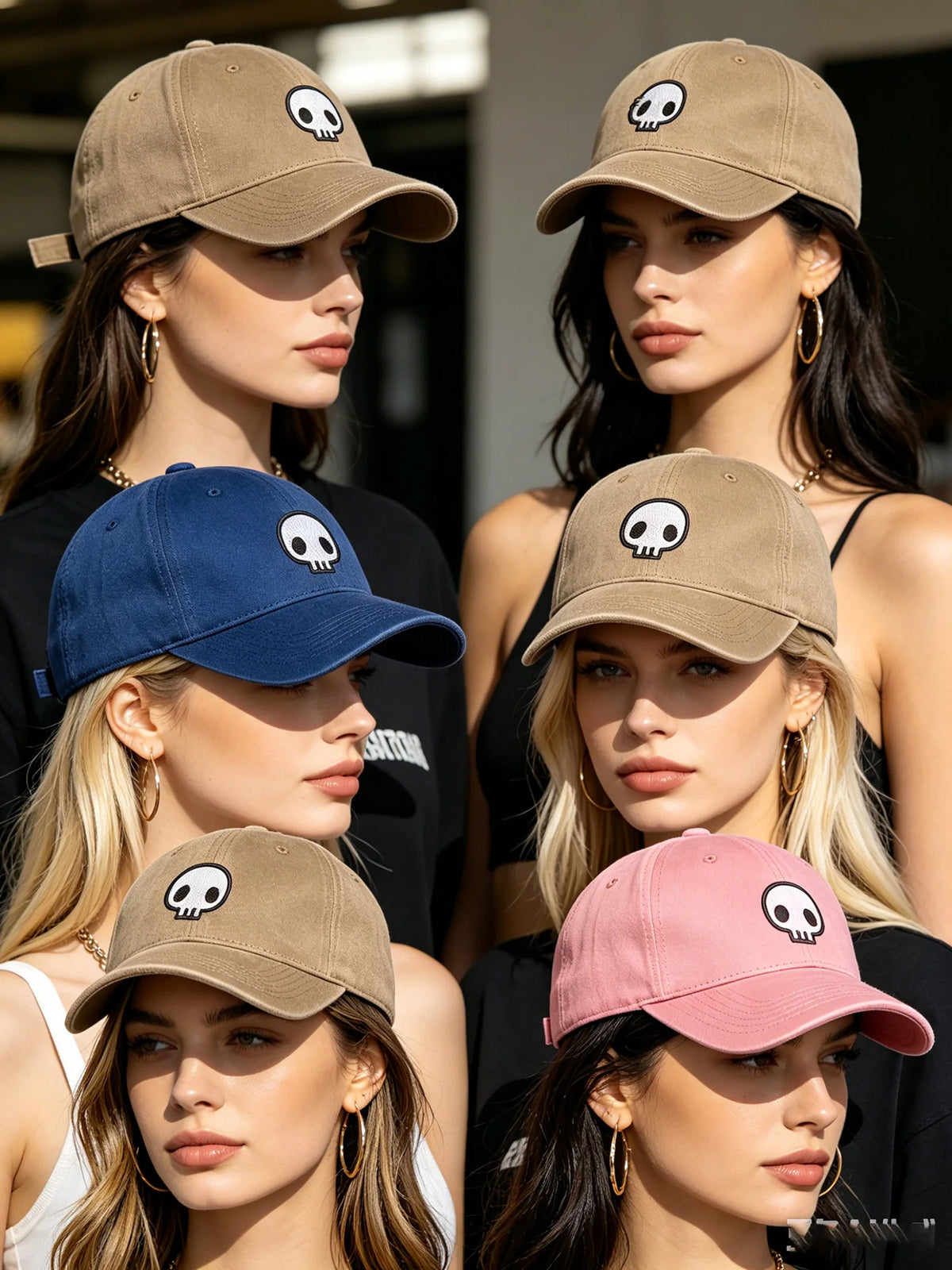 Retro Washed Distressed Baseball Cap Skull Embroidered Dad Hat Men Women Casual Adjustable Outdoor Sun Hat 260617