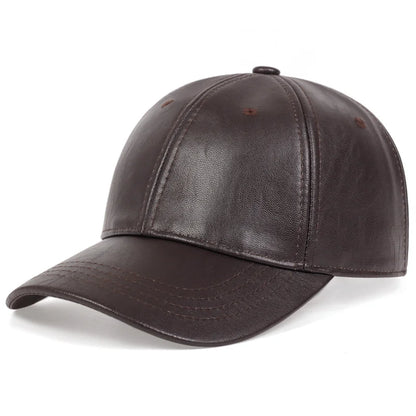 Bonés de basebol unissexo em couro PU, estilo hip-hop, com fecho de pressão, para homem e mulher; bonés de basebol ajustáveis; chapéus de sol; bonés de camionista