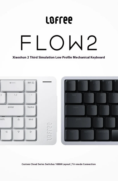 Lofree FLOW2 Mechanical Keyboard Business Office Wireless Bluetooth Wired Quiet & Gentle Sound Compatible Mute Aluminum Lump