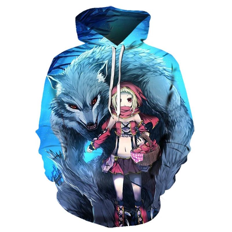 Mikiny s kapucí Animal Wolf s 3D potiskem pro muže i ženy, módní ležérní oversized pulovr, hip hop Harajuku streetwear hoodies