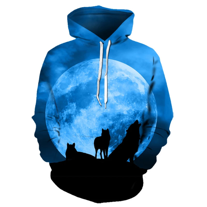 Mikiny s kapucí Animal Wolf s 3D potiskem pro muže i ženy, módní ležérní oversized pulovr, hip hop Harajuku streetwear hoodies