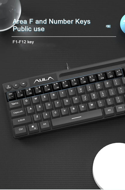 AULA F3061 Wired RGB Gaming Keyboard Membrane Keyboar 60% Gamer klawiatura pc teclado de computador usb teclados cute key board