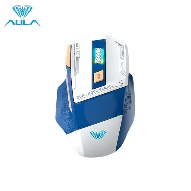 AULA SC550 Wireless Gaming Mouse Dual-mode Rechargeable Luminous Mechanical gaming mouse for Desktop/laptop E-sports USB Mouse