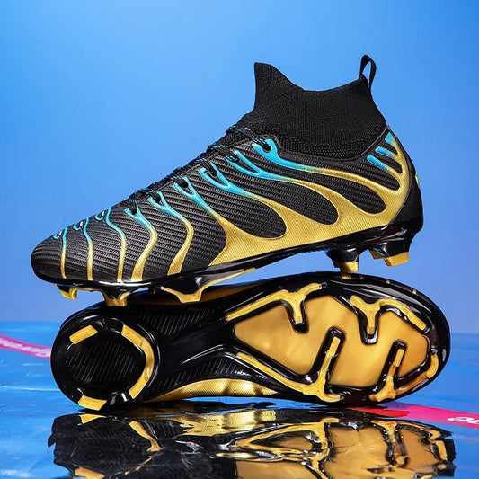 Men Soccer Shoes Sport FG/TF Outdoor Football Boots Training Boys Match Non Slip Long Spikes Cleats Indoor Futsal Comfortable