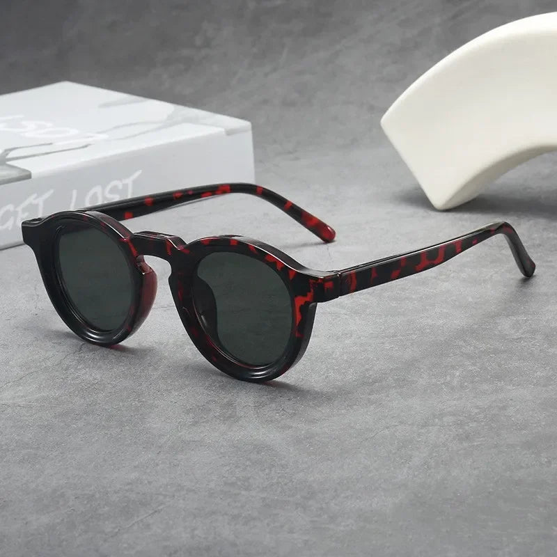 New Retro Round Small Frame Sunglasses Personalized High-end Men's and Women's Glasses Fashion Trend UV Resistant Sunglasses