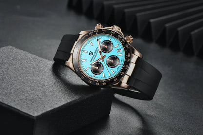 Originale neue PAGANI DESIGN PD-1664 Luxus-Herrenuhr mit japanischem VK63-Quarzwerk, Saphirglas, wasserdichtem Chronographen, Gold