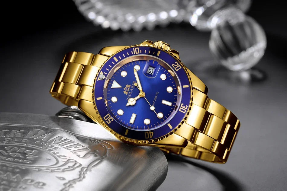 Automatic Mens Watch Mechanical Movement Stainless Steel Gold Silver Green Red Dial Date Strong Luminous Luxury Watches