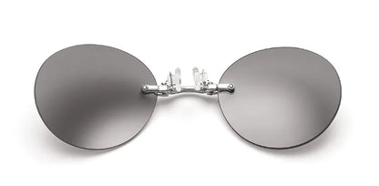 Runde randlose Sonnenbrille für Herren Matrix Morpheus Herren-Klassiker mit Nasenklammer Mini-Brille ohne Rahmen Marken-Designbrille UV400