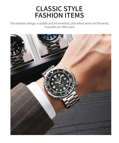 Montres pour homme QINGXIYA : montres de luxe à quartz pour homme, tendance, étanches, luminescentes, avec date et cadran rotatif, en acier inoxydable