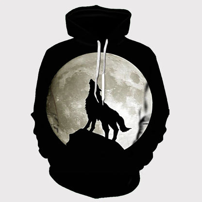 Mikiny s kapucí Animal Wolf s 3D potiskem pro muže i ženy, módní ležérní oversized pulovr, hip hop Harajuku streetwear hoodies