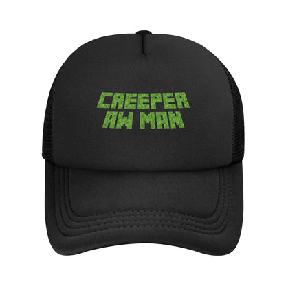 Kapa za odrasle Creepers z velikim čelom, v slogu videoigric, v stilu Trucker, mrežasta bejzbolska kapa, poliestrska kapa, sončna kapa, nastavljiva dirkaška kapa, poletna