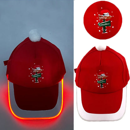 Fashion Glowing Baseball Cap LED Light Up Hip Hop Hat Bar Club Props Fluorescent Hat Men Women DJ Dance Supplies Costume
