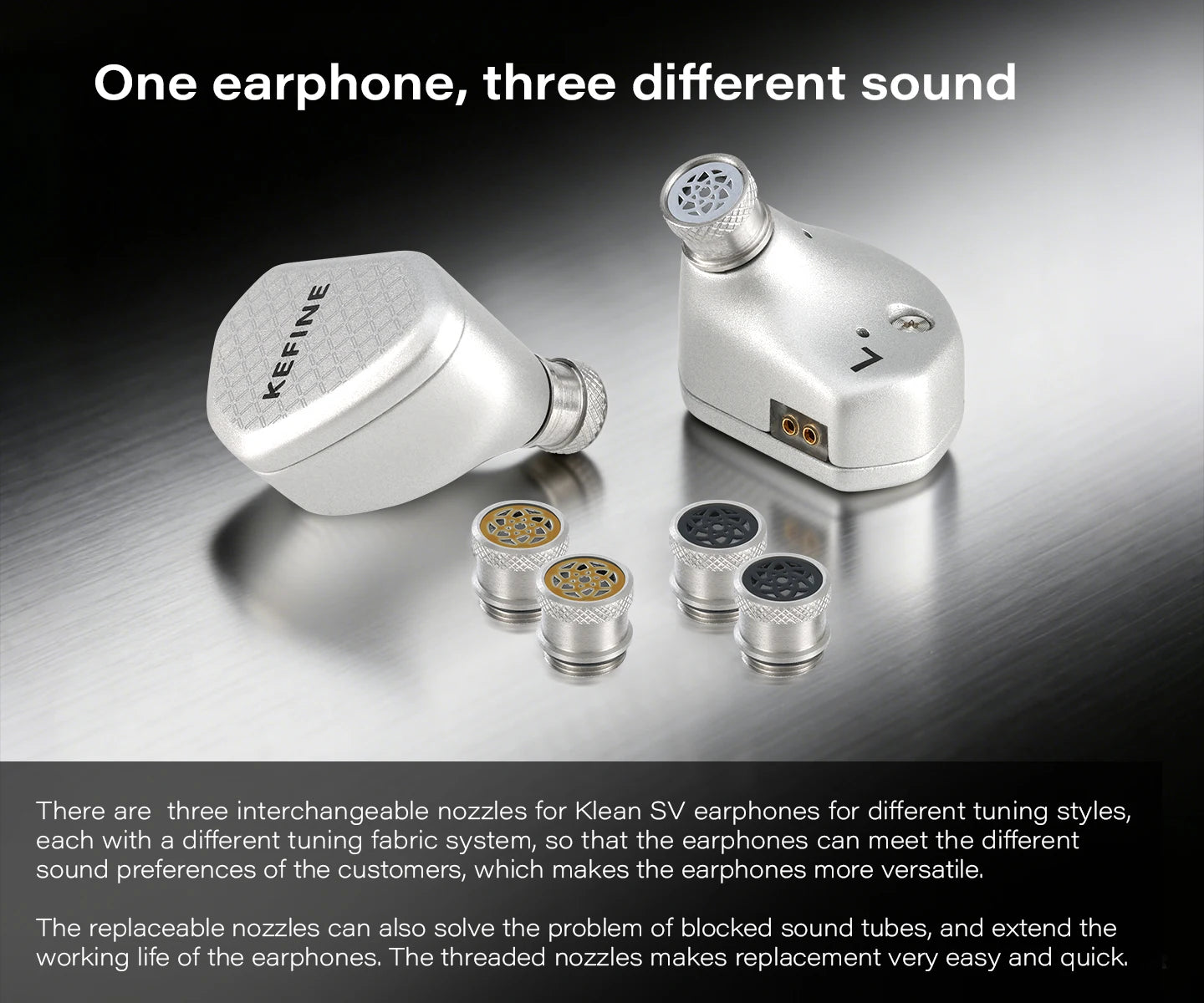 Angelears Kefine Klean SV 10mm DLC Diaphragm Dynamic Driver IEMs Hi-Fi In-ear Earphone with Nozzles and SPC Cable