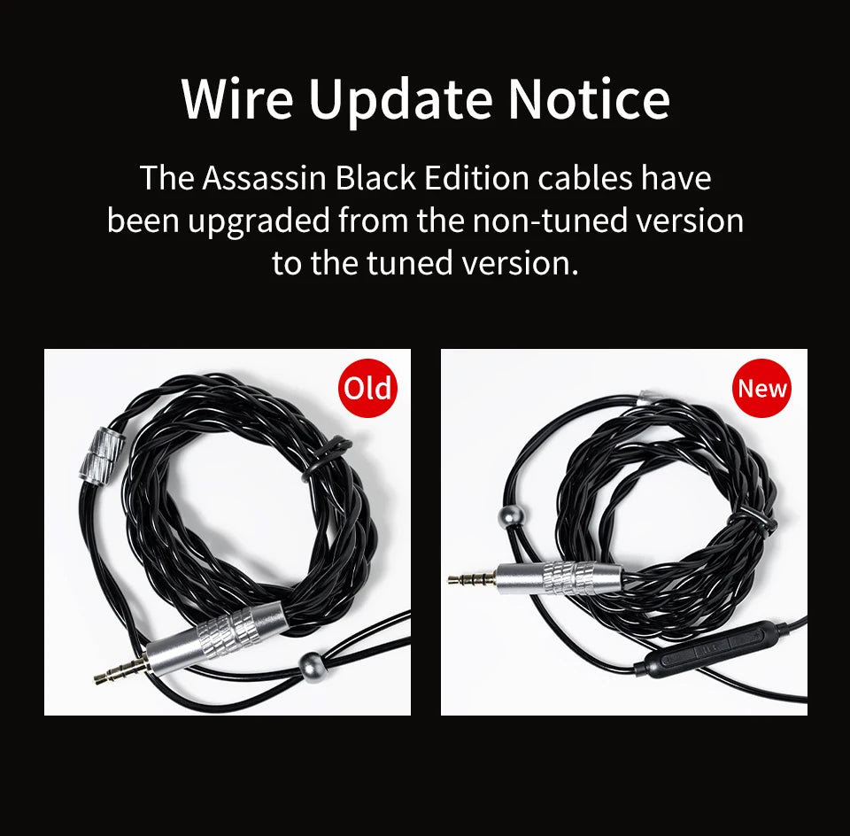 CVJ Assassin Earphones 1BA+1DD+1Vibration Switch Adjustable Gaming E-sports In-Ear 3.5mm&Type-C Hifi Headphones