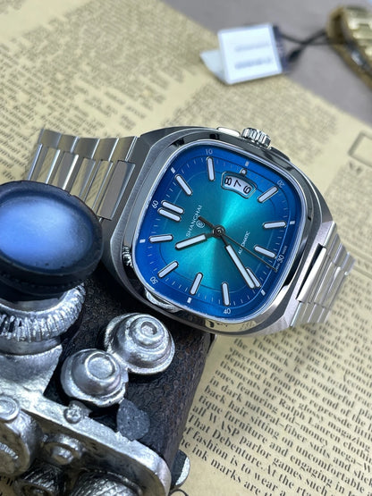 Montre pour homme Shanghai Watch, mécanique automatique, cadran carré, luminescente, étanche jusqu'à 50 m, affichage de la date, montre-bracelet décontractée SH018
