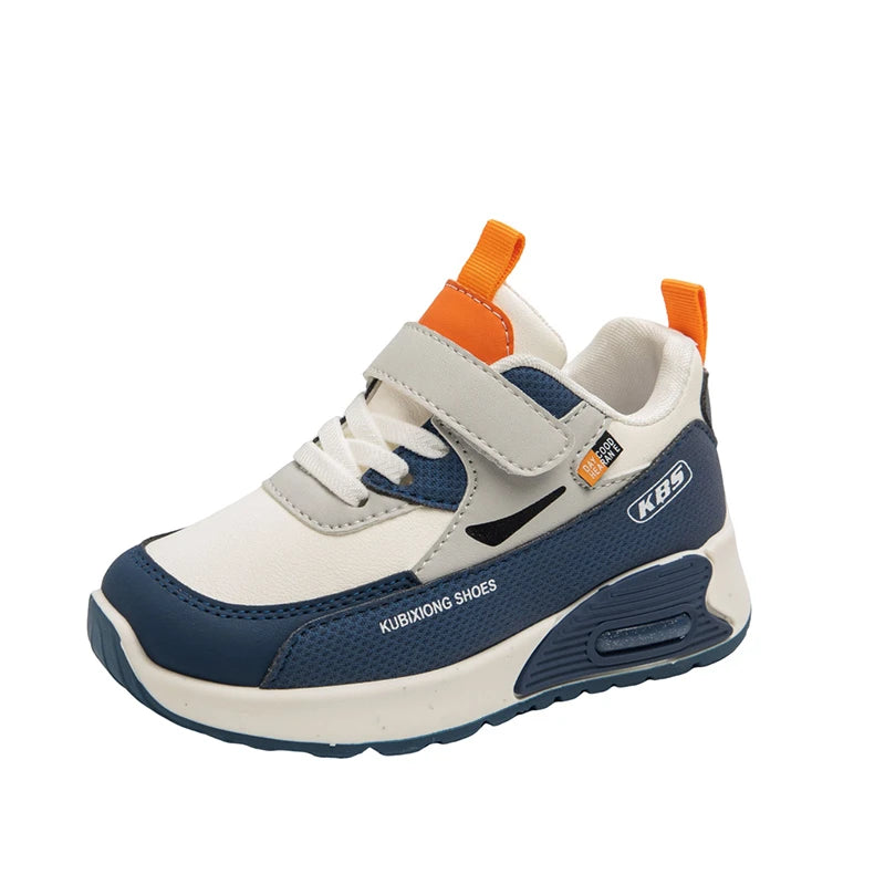 PU Leather Sport Shoes For Children Trend Fashion Kid's Sneakers Soft-soled Outdoor Boy's Girl's Running Shoes