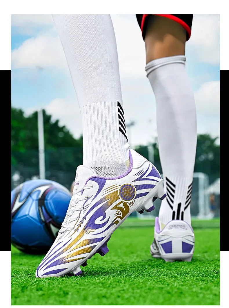 Original-Fußballschuhe, Herren-Trainingsschuhe, Outdoor-Schuhe, rutschfeste Kinder-Fußballschuhe, Schuhe mit langen Stollen, Herren-Futsal-Schuhe, Größe 32–45