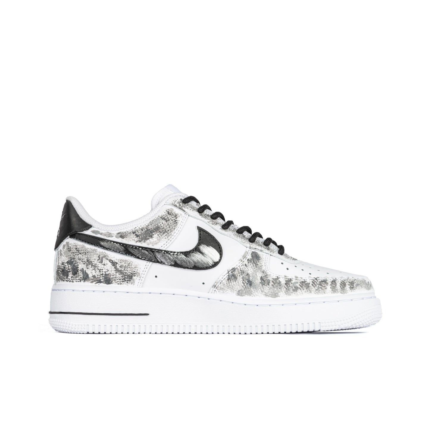 Nike Air Force 1 Cushioning Abrasion Resistant Cushioning, Wear Resistant Low top Skateboard Shoes Women's White Gray