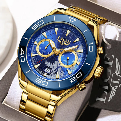 LIGE Luxusuhren für Herren, Freizeit- und Business-Uhren, Herrenmode, wasserdichte Militär-Quarzarmbanduhren für Herren, Montre Homme