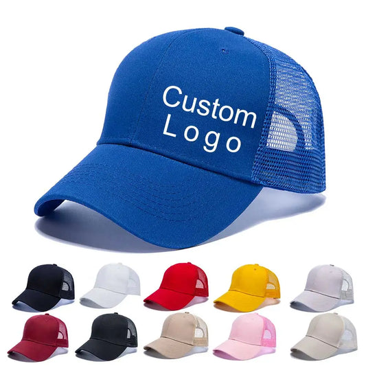 Cappellini da baseball all'ingrosso da uomo, cappellini casual, cappelli in mesh da donna, cappelli unisex con logo personalizzato, cappelli ricamati